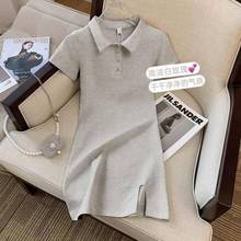 2025夏季清仓捡漏撤柜法式连衣裙学院风领包臀恤裙子