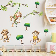 FX-E125 清新夢幻假窗貓咪蝴蝶小鳥兒童房幼兒園家居牆面裝飾貼畫