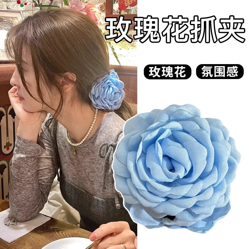 Nuevo Caro, el mismo clip de agarre de flores de rosas, nuevo clip de cabello de cabeza de alto nivel para mujeres, tocado de tiburón grande