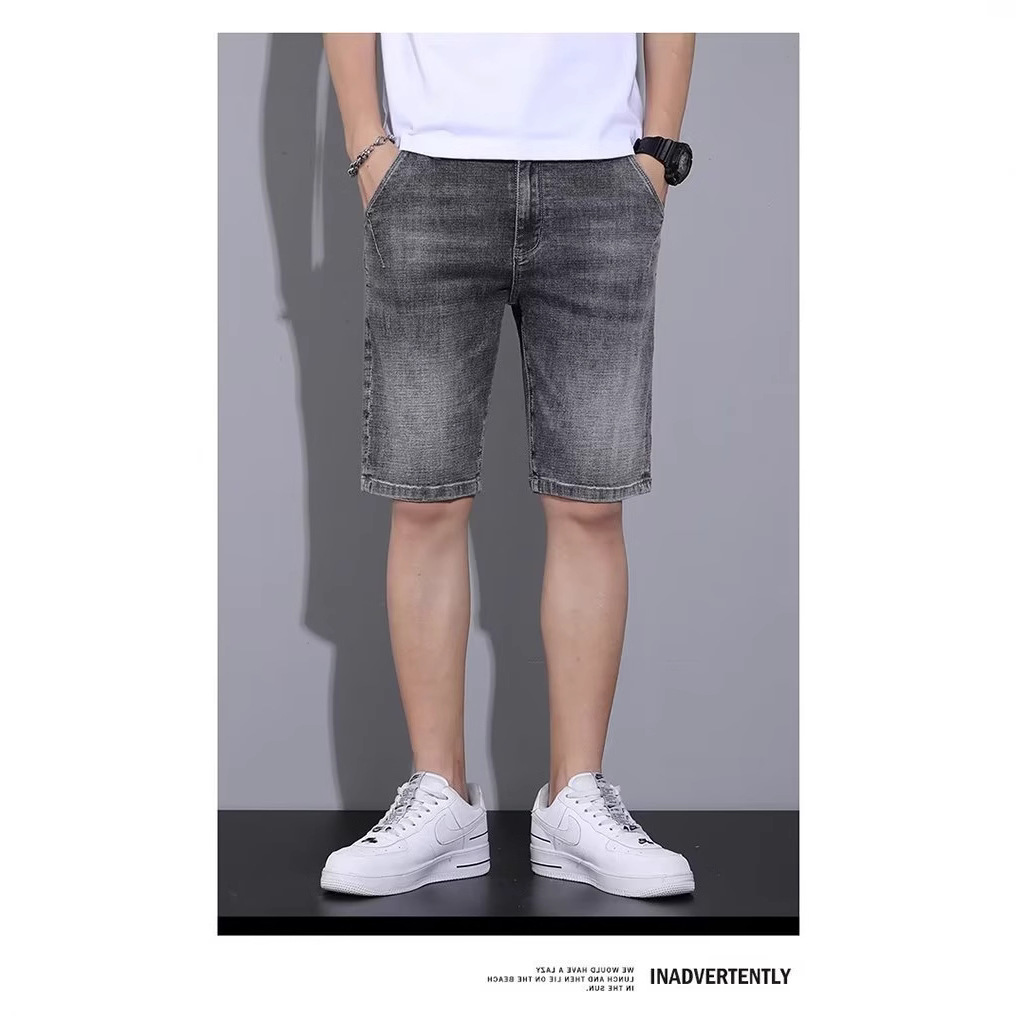 Pantalones de jeans elásticos para hombres, pantalones de verano delgados, tendencia universal, pantalones elásticos suaves, deportes estudiantiles
