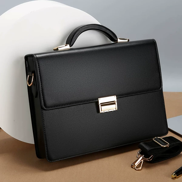 New Password Lock Men's Briefcase Portable Business Men's Bag Official Bag Large Capacity Document Bag Shoulder Bag