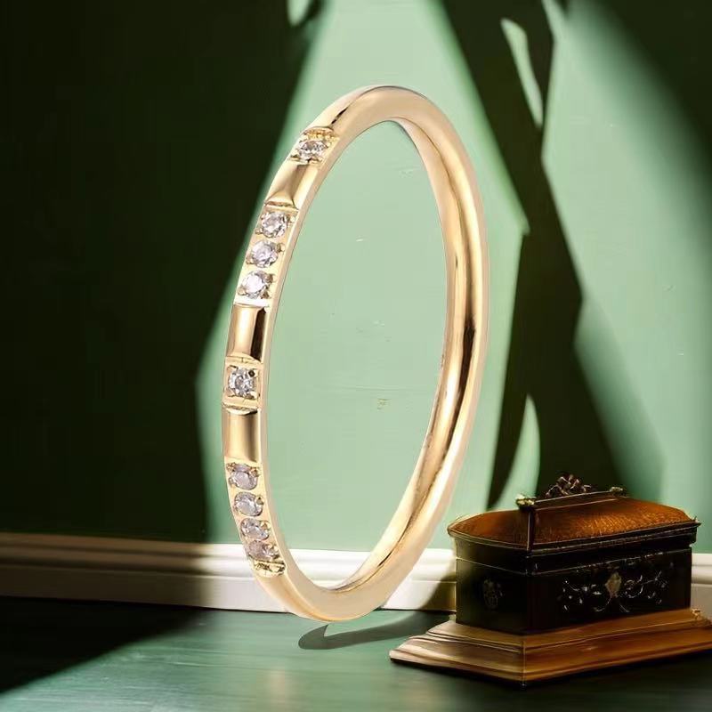 Anillo estrellado de acero inoxidable femenino ins estilo nicho avanzado color no se desvanece joyería de acero de titanio al por mayor