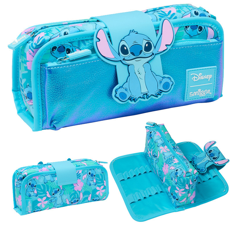 Australia smiggle Stitch mochila de gran capacidad bolsa de comida de dibujos animados bolsa de lápices bolsa de escuela con tracción juego de papelería