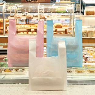 Color soft film vest bag baking takeaway food bag packing bag supermarket shopping bag thickened tote bag plastic bag