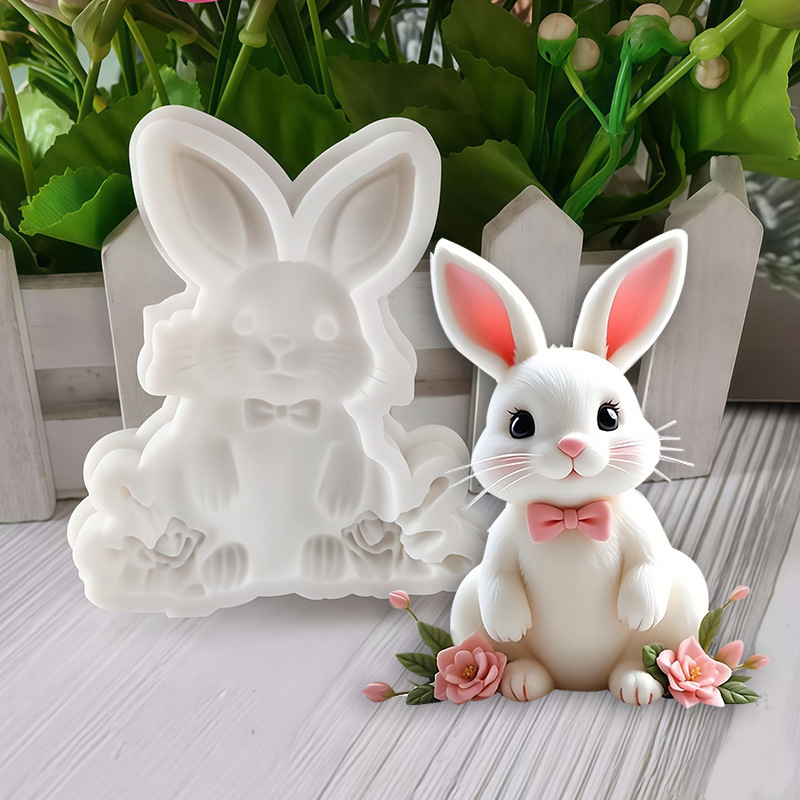 Creative Easter Egg Rabbit Fondant Silicone Mold, Chocolate Cake Decoration Baking Silicone Tool