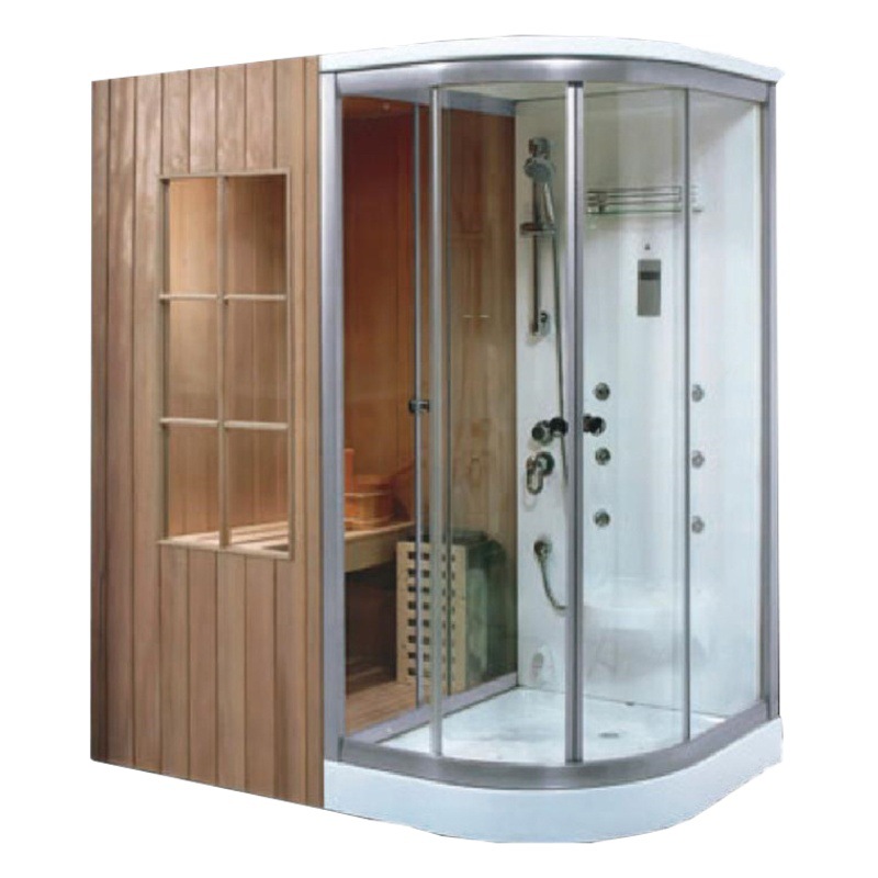 Los fabricantes suministran sauna de baño de vapor seco y húmedo ducha de arco integrado de doble uso sala de ducha sauna de vapor de sudor