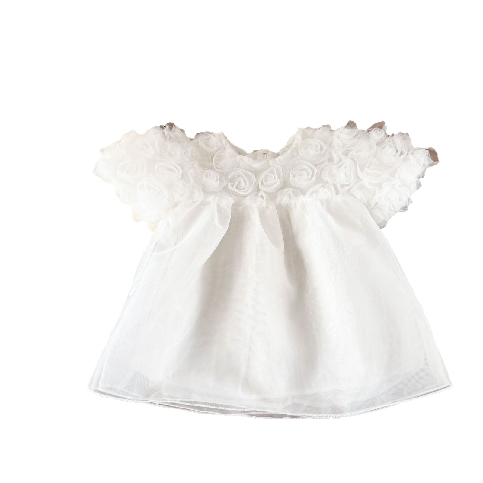 Ins niñas coreanas de encaje vestido de flores de verano bebé vestido de princesa de manga corta