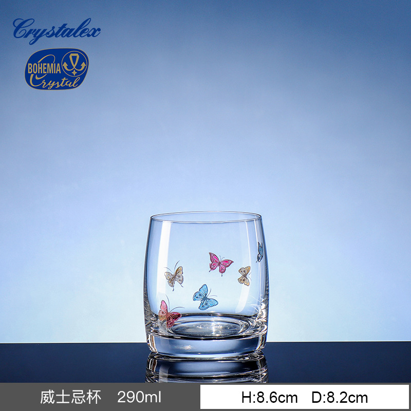 Importación checa de cristal tallado cristal tazas de vino casero mariposa de alto valor tazas de champán tazas de whisky tazas de agua