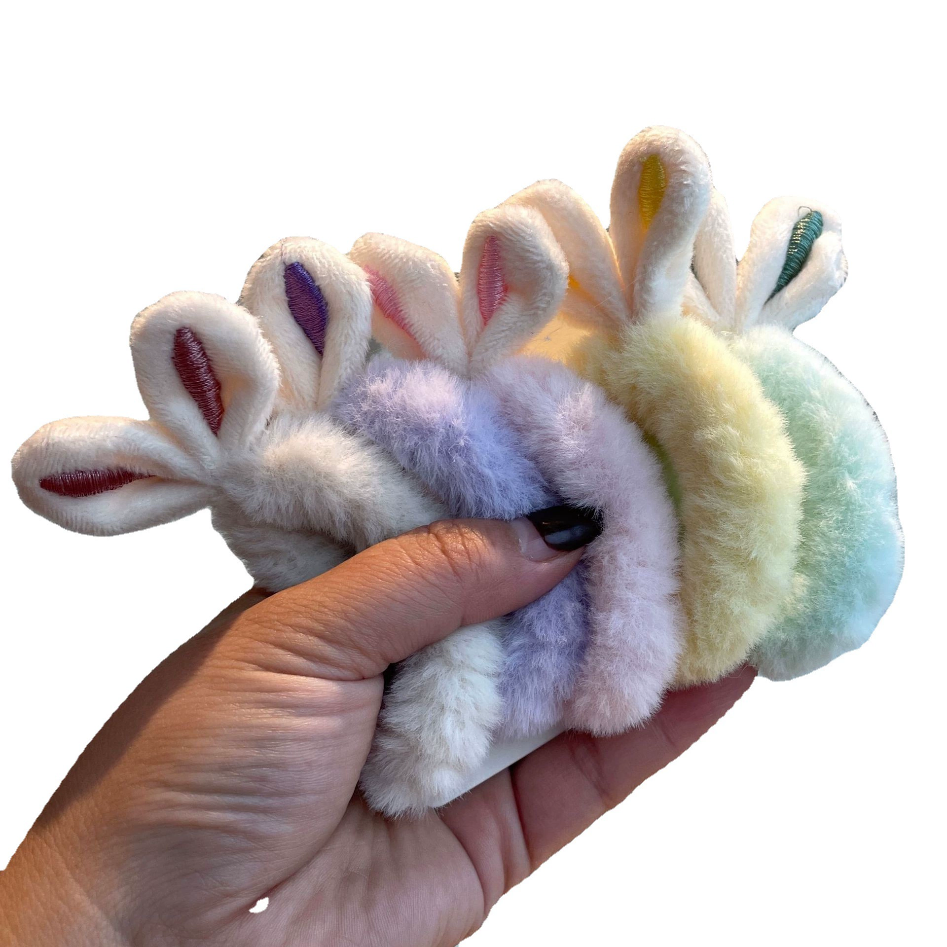 Demi-season plush fresh fashionable hair accessory, cute rabbit, hair rope, Korean style, internet celebrity