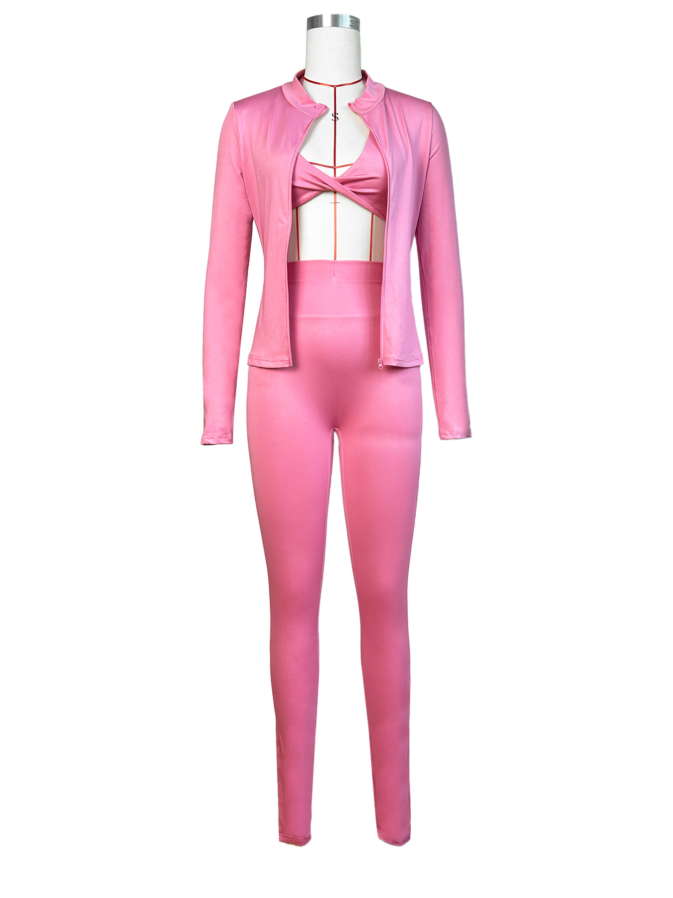 Women Clothing Autumn Winter Tight Sports Casual Three Piece Suit Suit