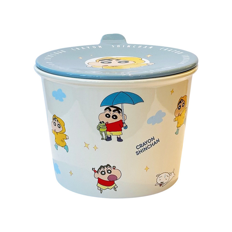 クレヨンしんちゃんセラミックインスタントラーメンボウルホーム新2025高価値カップル大スープヌードルボウル女性ギフトお土産|undefined