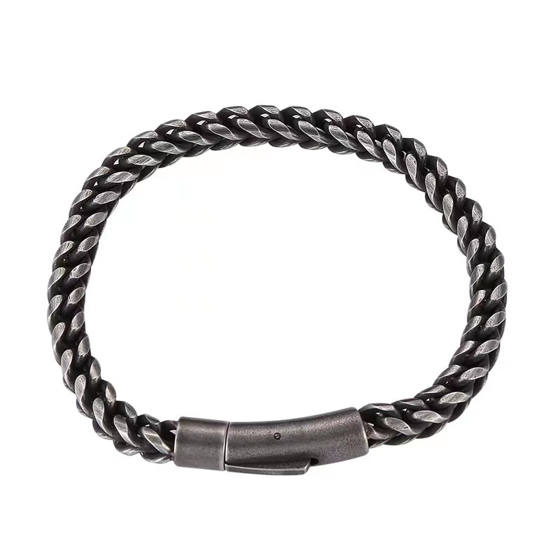 Geometric Pattern Men'S Gender Hip-Hop Geometric Titanium Steel Plating Men'S Bracelets Men's Chain Bracelets