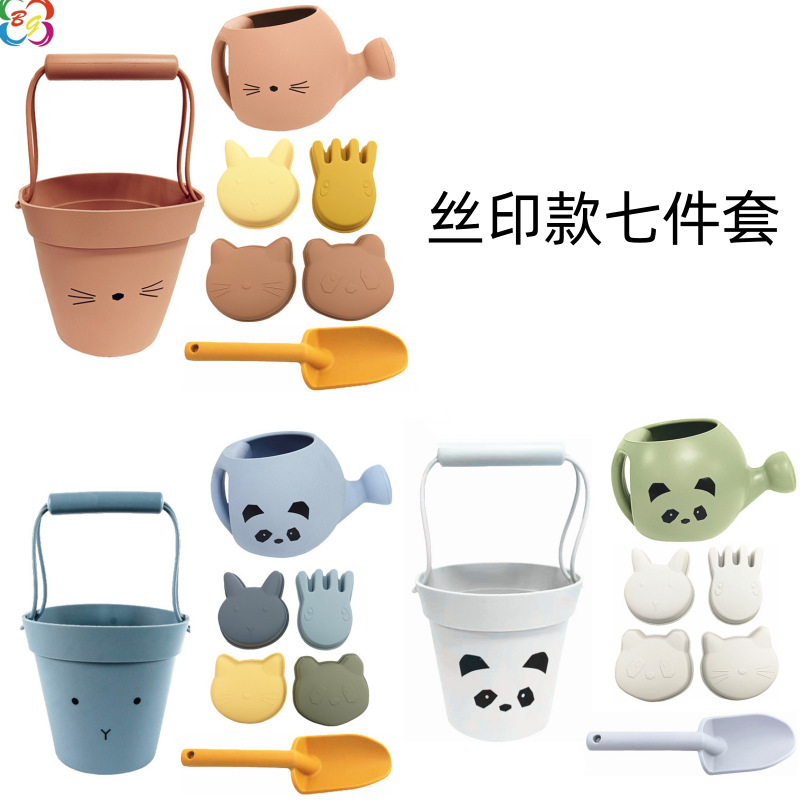 Juego de herramientas de silicona para niños para jugar en la arena, pala para la playa, molde de arena con modelo de animales de nieve, juguetes de playa