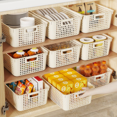 デスクトップ収納バスケット幼稚園玩具スナック収納バスケットプラスチック長方形雑物収納ボックス収納バスケット