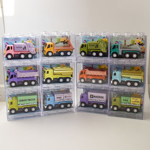 Independent box packaging alloy tractors transportation vehicles dump trucks sanitation vehicles pocket cars small toys
