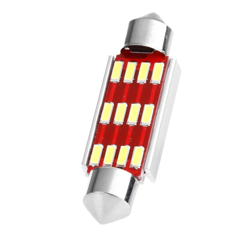 Двойные LED-светильники для автомобиля с подсветкой номера, CanBus 36 мм 4014 12smd, крыша лампа освещения номерного знака, внутреннее освещение
