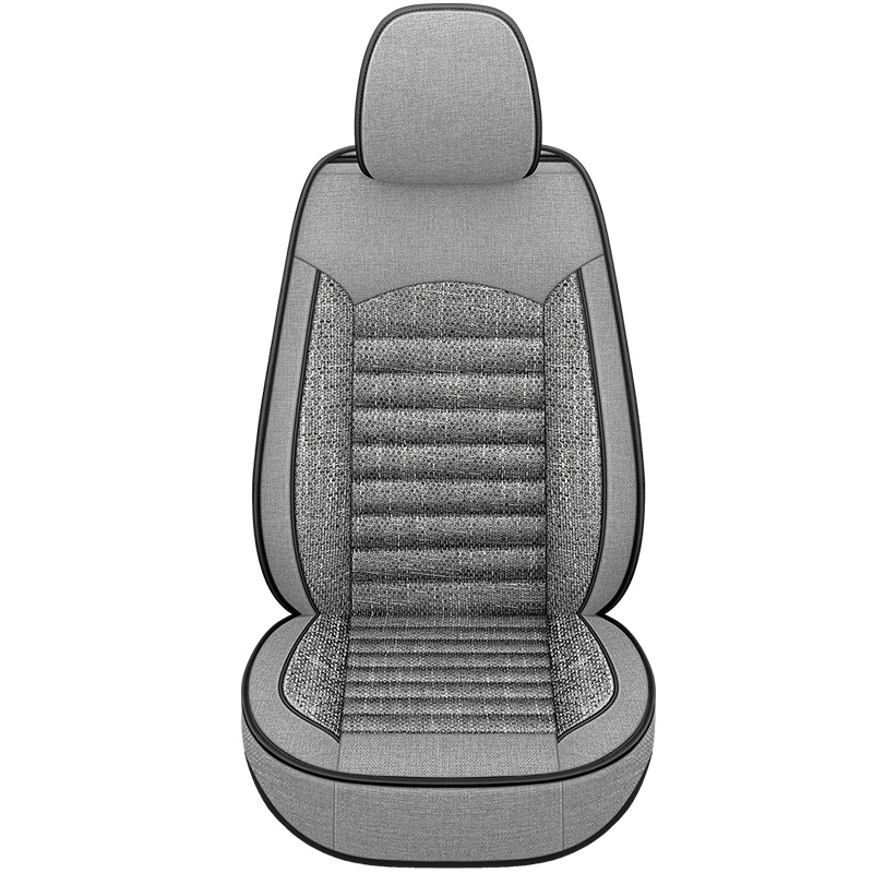 Universal Flax Car Seat Cover, Universal, Full Coverage, Single Seat (Seat cushion, seat cover) - textured-gray-single-seat-standard-version