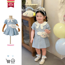 玉桂狗立体包包连衣裙 2026新款女童装 格子纹娃娃领可爱卡通裙子