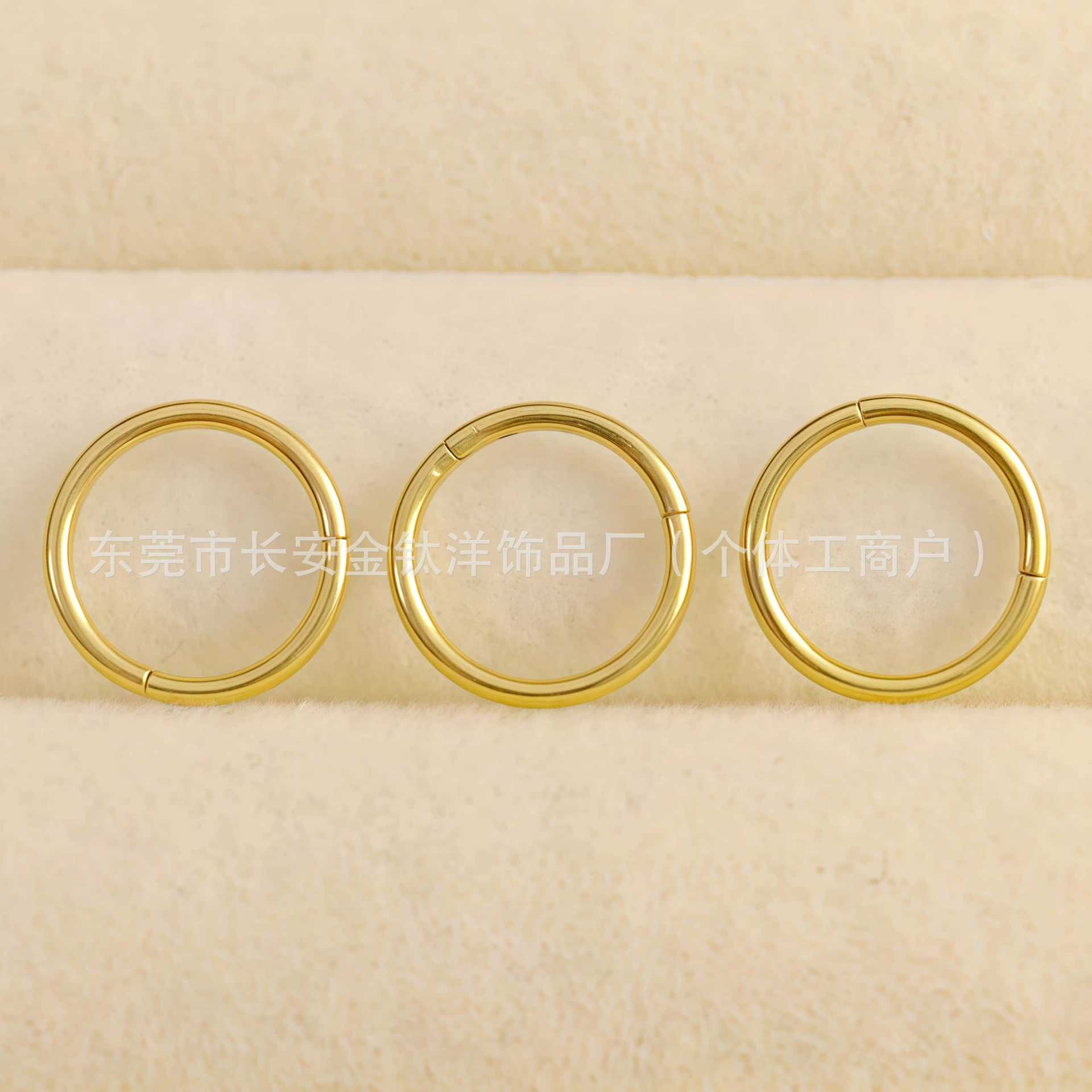 F136 Titanium 18K Gold-Plated Seamless Nose Ring Closed Hoop for Cartilage Lip Ear Piercing Jewelry detail image 5