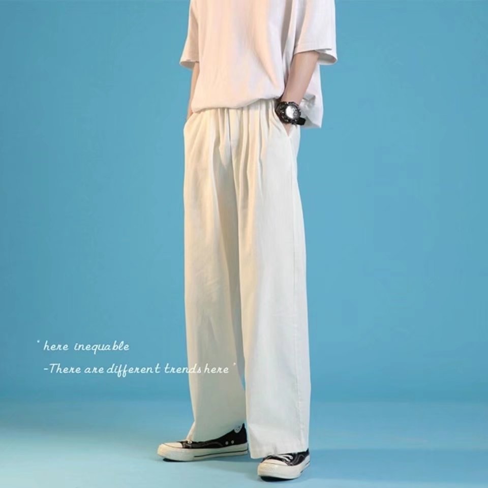 Primavera y otoño casual pantalones de los hombres delgados juventud nuevos pantalones estilo coreano suelto Pantalones rectos drapeado pierna ancha fregona Pantalones