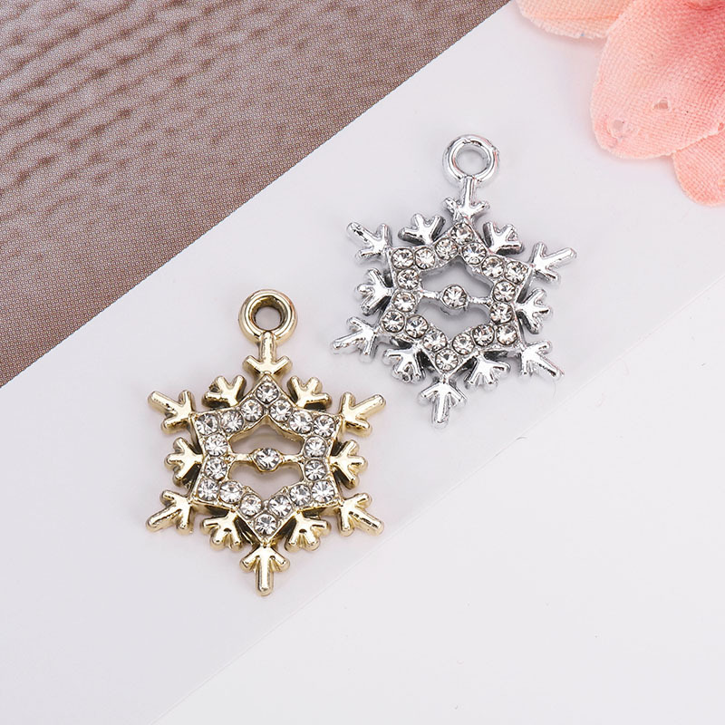Cross-Border Diamond Snowflake Accessories Pendant Christmas Series Simple Alloy Pendant DIY Accessories Accessories Clothing Bracelet