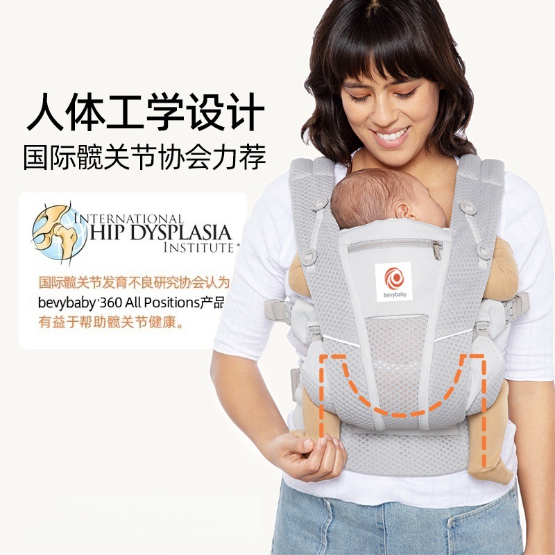 アメリカ製ベビーキャリア、二子犬用腰掛け、OMNIBreeze、乳児用抱っこ紐、新生児から幼児まで使えるベビーキャリア