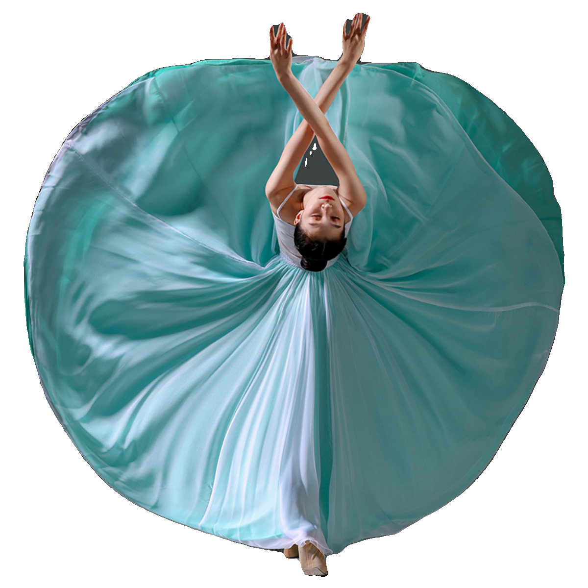 Classical dance big skirt performance clothing dresses double -layer…