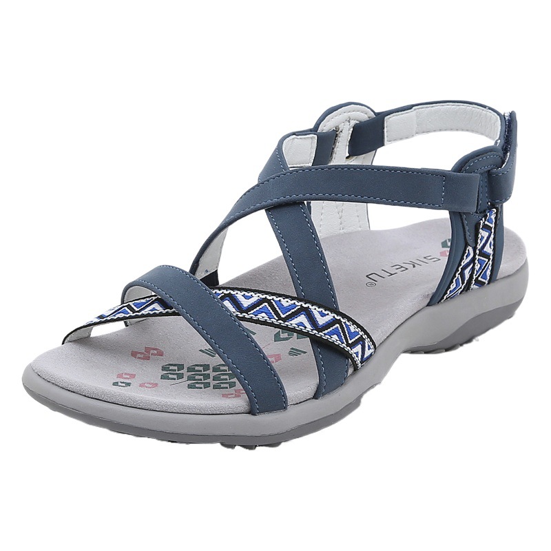 K6357-1 verano nuevo 2024 estilo casual bohemio cómodo antideslizante impreso zapatos planos