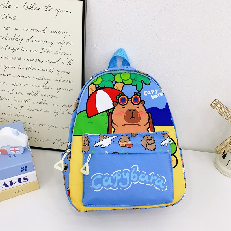 Caricatura lindas mochilas para niños y niñas bonitas mochilas para estudiantes de la escuela primaria Capibara nuevas mochilas infantiles de impresión