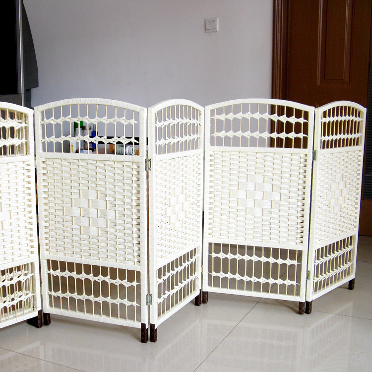 Wholesale Area Fence Paper Rattan Children's Partition Decorative Partition Wall Folding Screen Kindergarten Small Screen Can Be Customized