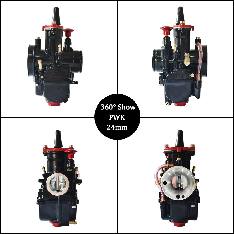 Maikuni Iron Box Motorcycle Pwk Carburetor 21 24 26 28 30 32 34mm Black and Red Painted Model
