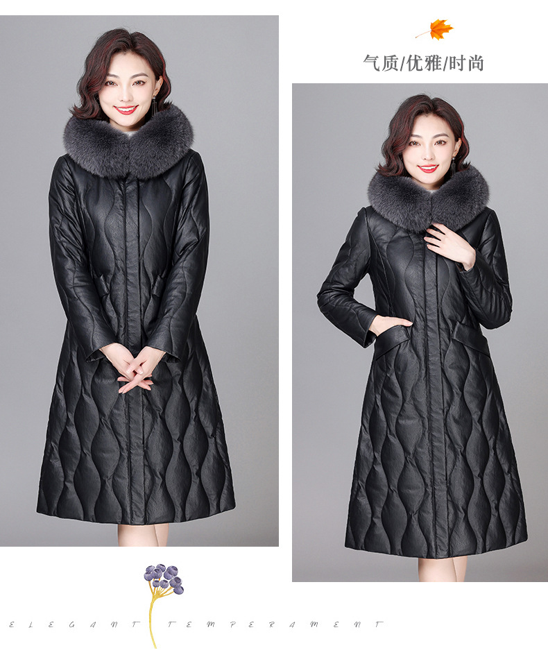 D3671 4860K ÁO DA NỮ HEFTDTH BIG SIZE NGOẠI CỠ DÀI QUÁ GỐI DÀY ẤM THỜI TRANG NỮ DA BÒ G06 SẢN PHẨM MỚI