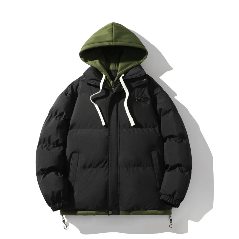 Куртка с хлопковой подкладкой, мужское зимнее пальто, новинка, модная брендовая ретро-куртка с хлопковой подкладкой в американском стиле, утолщенная куртка с капюшоном, зимнее пальто для влюбленных
