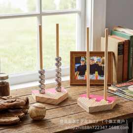 跨境木质冠军戒指展示架项链首饰架可堆叠展示架戒指支架