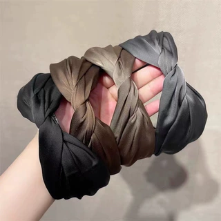 韩系新款别致扭结发卡发箍高级色调缎面气质复古发箍女款洗脸头箍