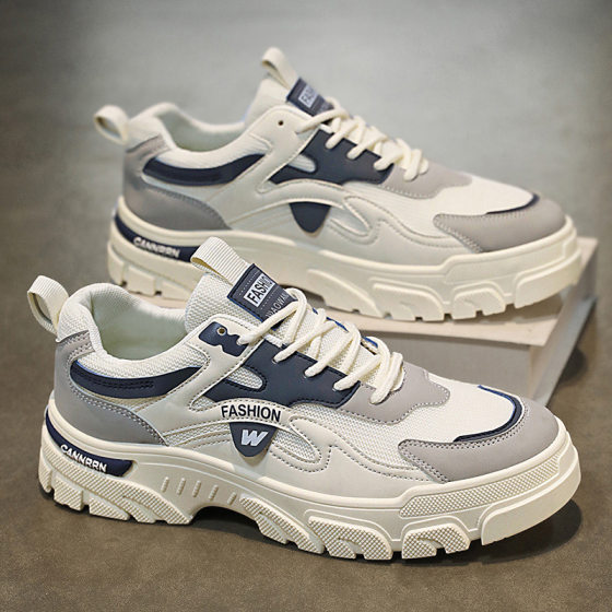 Men's Shoes 2025 Spring New Autumn Student Breathable All-match Casual Shoes Men's Non-slip Wear-resistant Low-top Skate Shoes Trendy
