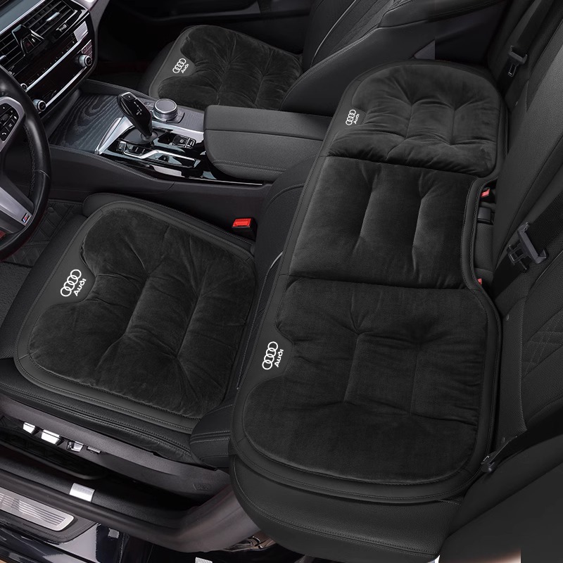 Audi – Seat cushion, seat cover Winter Plush Rear - audi-flannel-cushion-noble-black-full-set-3pcs
