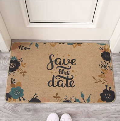 Avtomobil döşəmə paspasları — maintain, dirt-resistant, wear-resistant bathroom mat - save-the-date-4060cm-linen