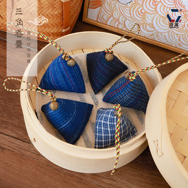 [Qian Li] simulation zongzi sachet sachet bag pendant mosquito repellent Wormwood mint old cloth zongzi sachet wholesale