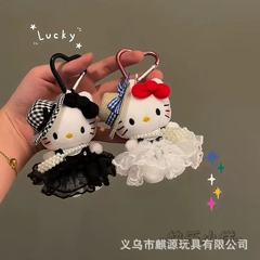 新品猫咪包挂件牛仔裤凯蒂猫玩偶挂饰包包饰品卡通公仔钥匙挂件
