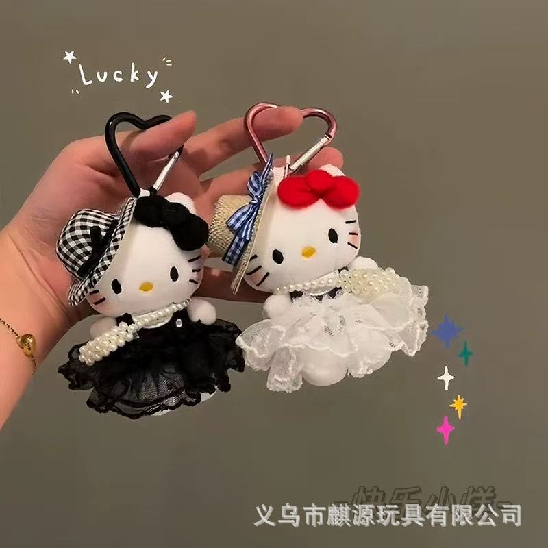 新品猫咪包挂件牛仔裤凯蒂猫玩偶挂饰包包饰品卡通公仔钥匙挂件|undefined