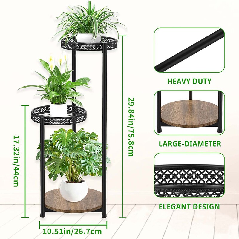 Amazon 卸売屋外鉄金属フラワースタンド家庭用緑の植物床置きフラワースタンド多層ポトス植木鉢スタンド|undefined