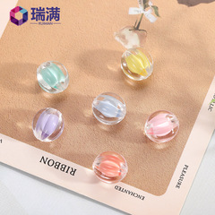 Factory 12mm Pumpkin Transparent Inside Color Beads Center Beads Korean Style Bracelet Flower DIY Children Accessories Decorative Accessories