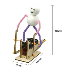Running wooden robot handmade technology small DIY project middle school primary school science experiment STEM educational toy