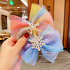 Hairgrip, set with bow, children's hair accessory for princess, “Frozen”