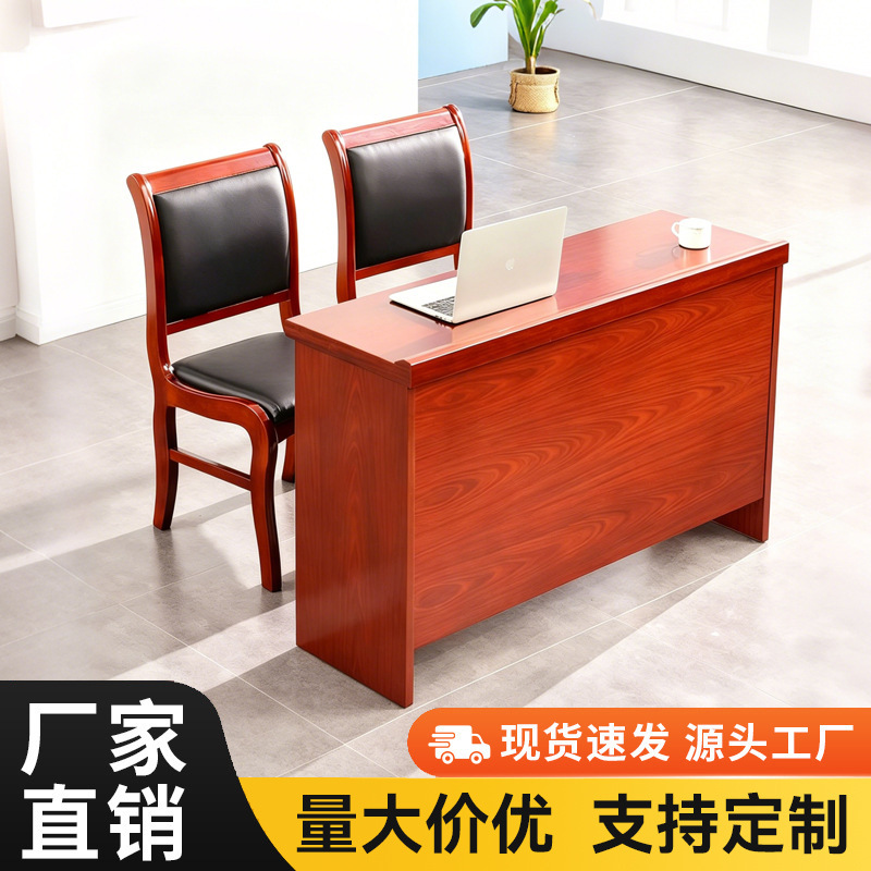 Presidential Desk and Chair Set, New Chinese-Style Painted Conference Room Desk, Solid Wood Double Training Office Desk