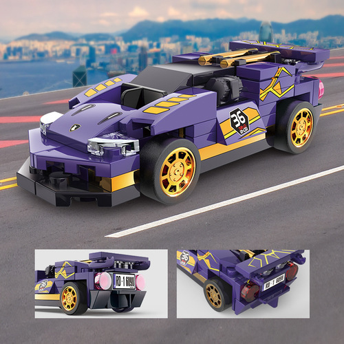 OpenAI Mini Sports Car Model Toy Set with Launching Mechanism Compatible with LEGO Building Educational Puzzle Gift for Boys