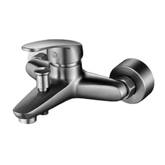 銅槍灰色淋浴水龍頭冷熱混水閥洗澡開關浴缸混合龍頭三聯花灑套裝