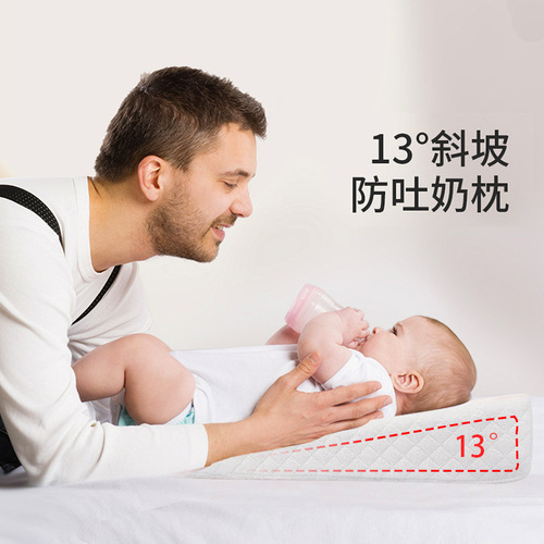 Baby anti-spitting pillow triangle slope pad feeding slope pillow memory foam baby pillow cross-border anti-spill milk spine protection