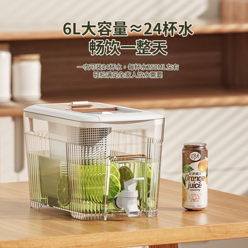 frigorífico con grifo, frigorífico doméstico de gran capacidad fría, frutas abiertas, barril de té de bebidas, frigorífico de agua fría, hervidor de burbujas frías, estilo japonés